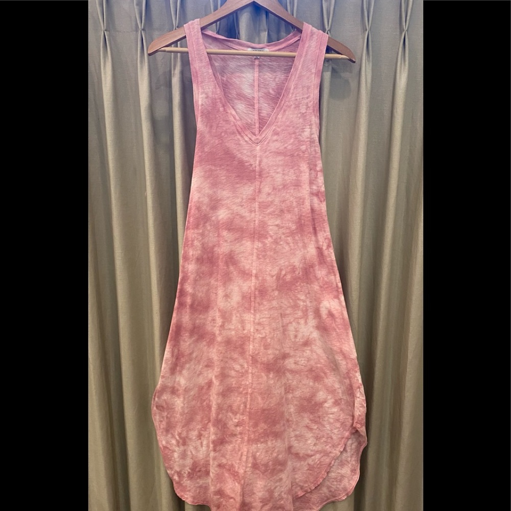 Pink cotton knit dress by Z supply. Tie dye-